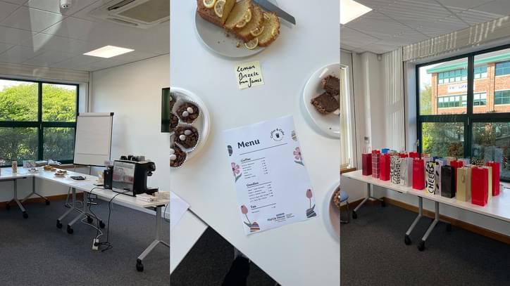 Image of setup for Easter Coffee and Cake Fundraiser